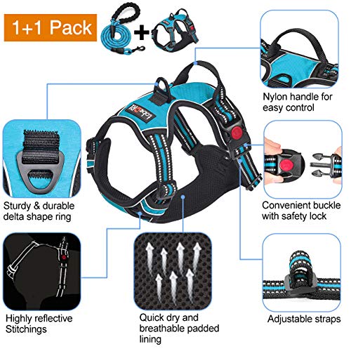 No Pull Dog Harnesses For Large Dogs With Leash