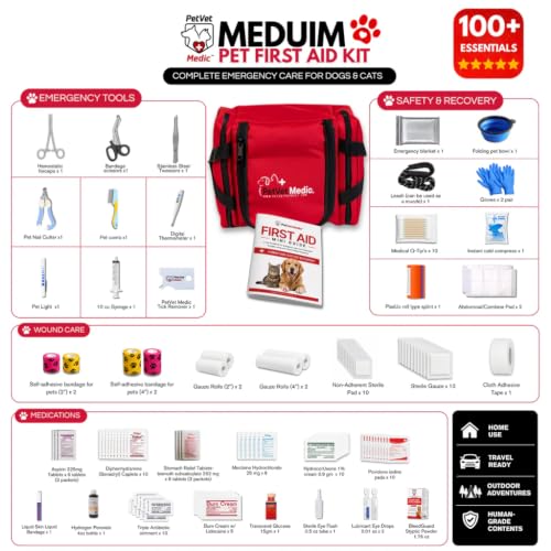 Cat & Dog First Aid Kit With Thermometer & Bandages